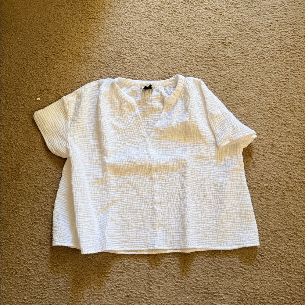 Joie White Textured Blouse